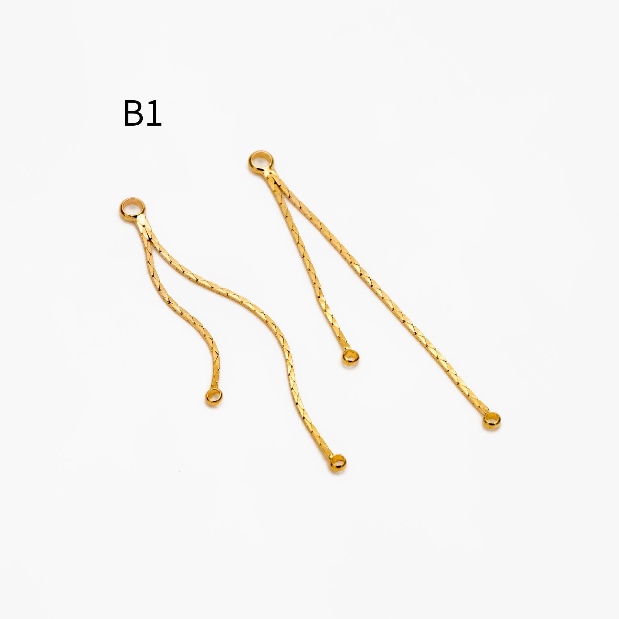 10pcs Gold/ Silver Tassel Charms, Tassel Connectors with Jump Rings (GB-244)
